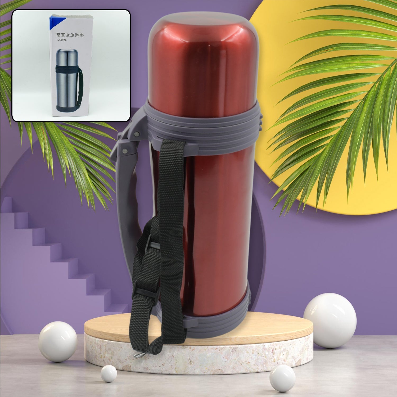 Stainless Steel Insulation Thermos, Double-Wall Vacuum Insulated Water Bottle For Travel, Outdoor Fitness Portable Travel Pot, Camping Coffee, Portable Car, Travel Keep Hot & Cold Large Capacity (1200 ML) Stainless Steel Insulation Thermos, Double-Wall Vacuum Insulated Water Bottle For Travel, Outdoor Fitness Portable Travel Pot, Camping Coffee, Portable Car, Travel Keep Hot & Cold Large Capacity (1200 ML)